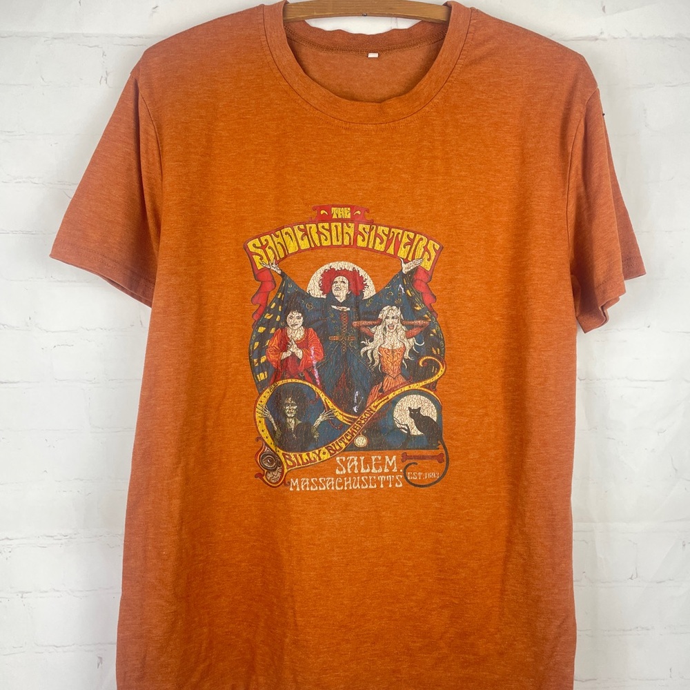 Orange Short Sleeve Tee with Vintage Graphic